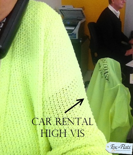 neon knit car rental office