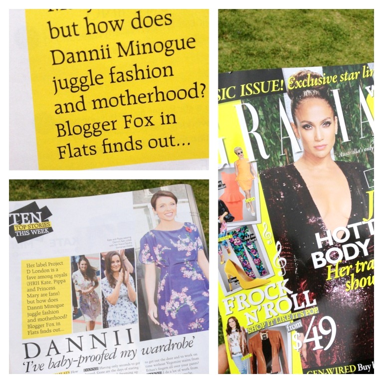 Fox in Flats in GRAZIA magazine interviewing Dannii Minogue
