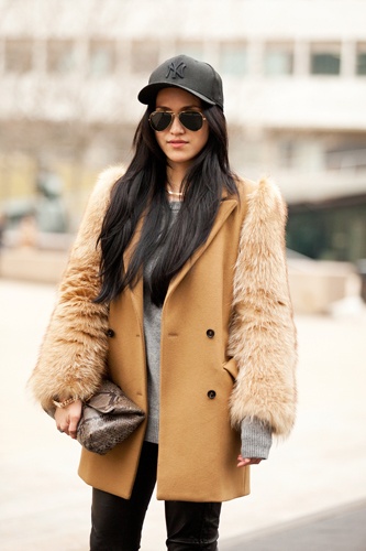 baseball hat and aviators