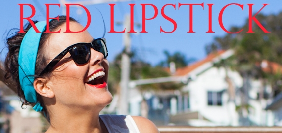 Red lipstick fox in flats
