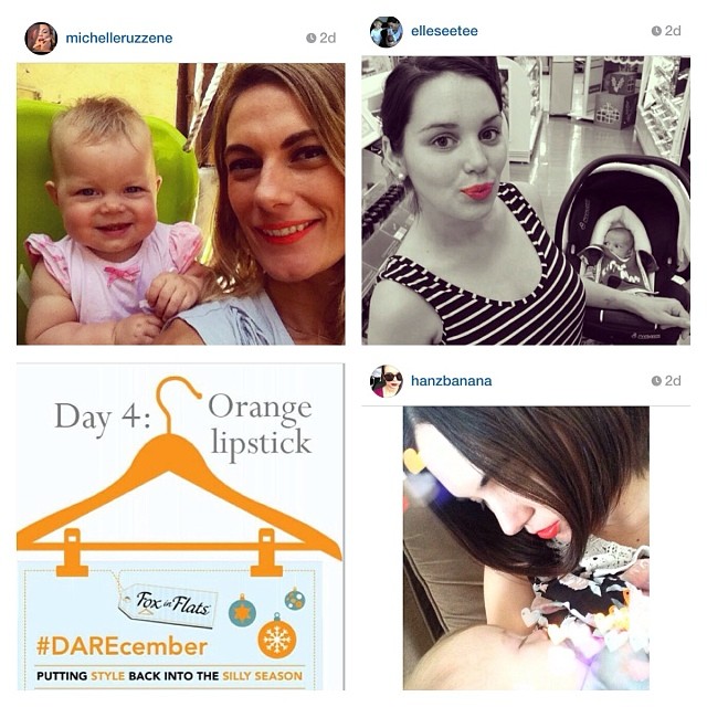 Babies love orange lipstick